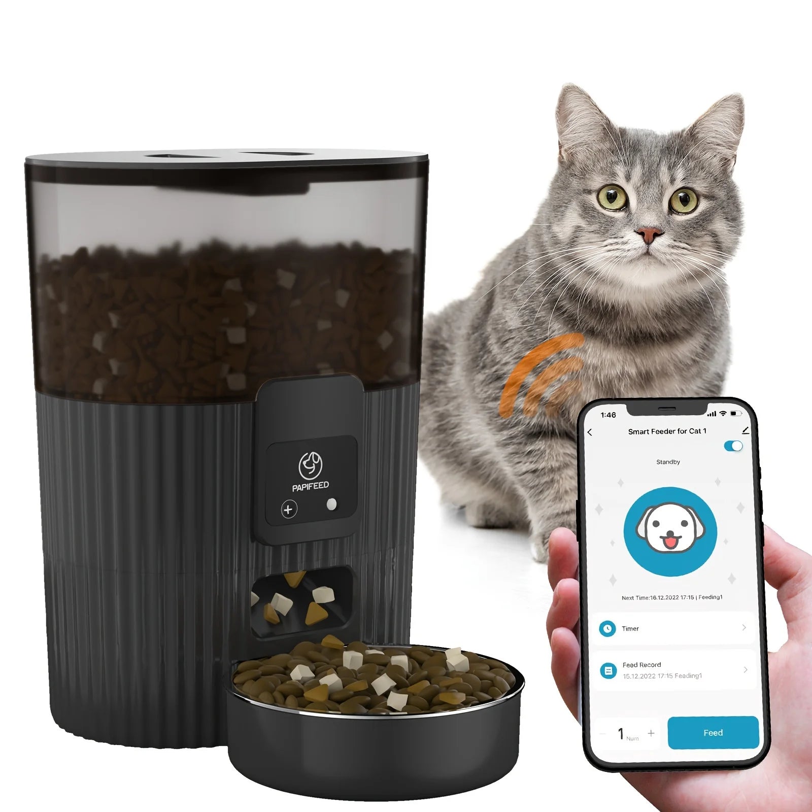 cat food dog food wifi remote smart cat pet food dispenser