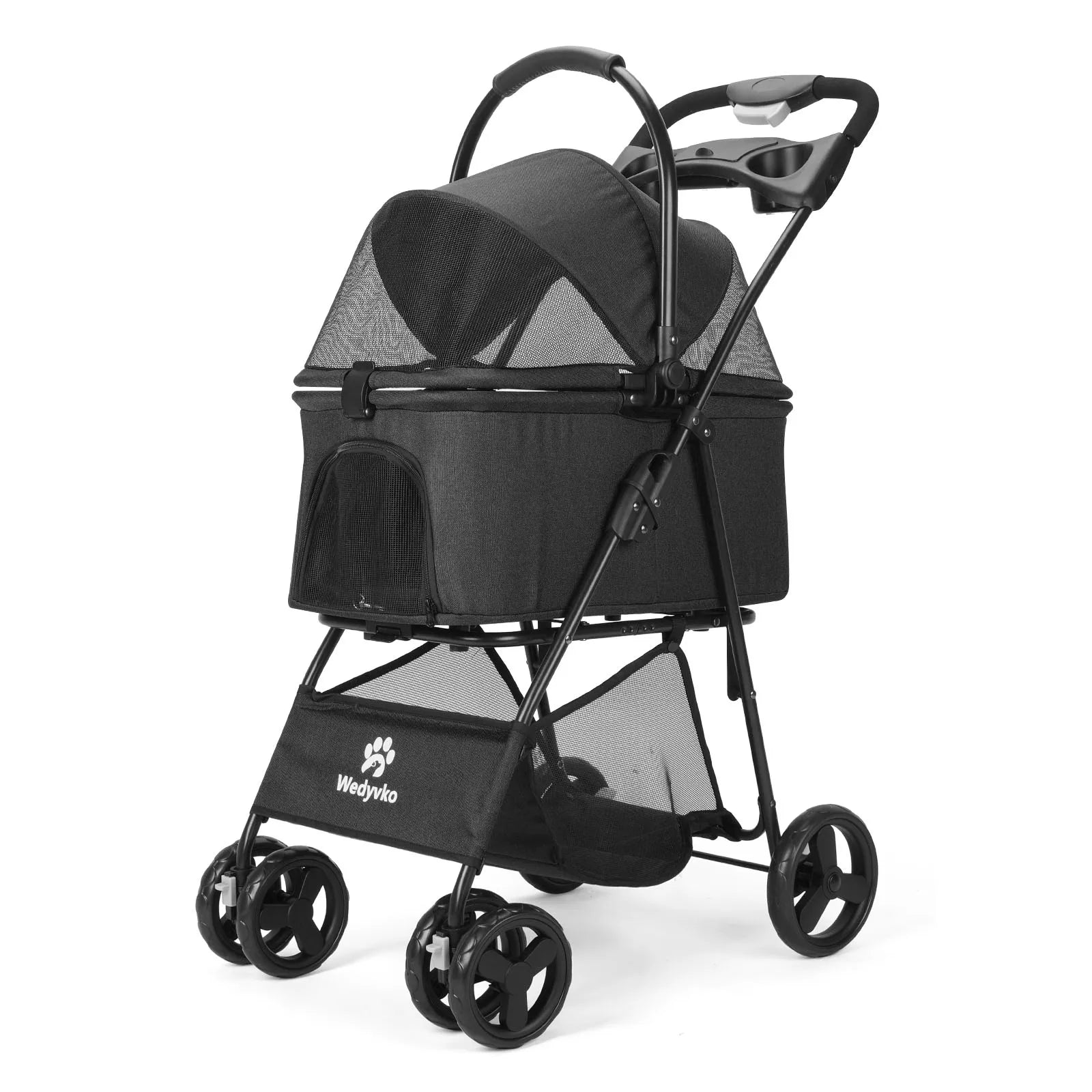 3 in 1 Foldable Pet Stroller with Removable Carrier