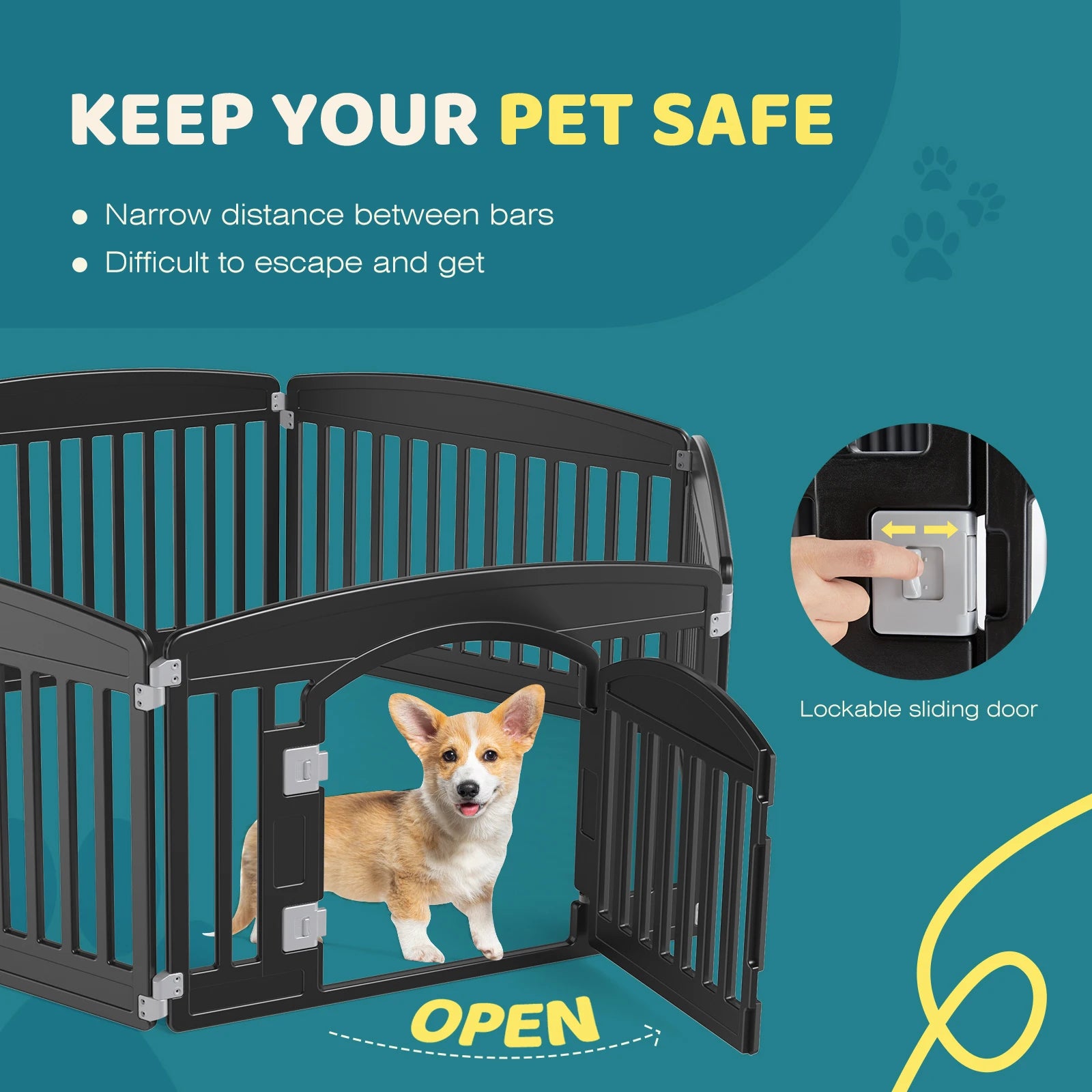 Pet Playpen 6 Panel 24IN Expandable Pen