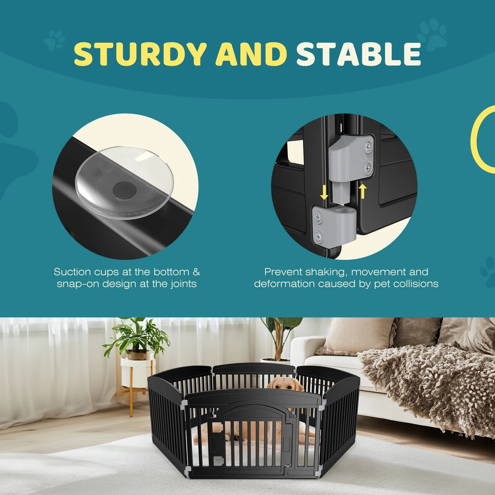 Pet Playpen 6 Panel 24IN Expandable Pen