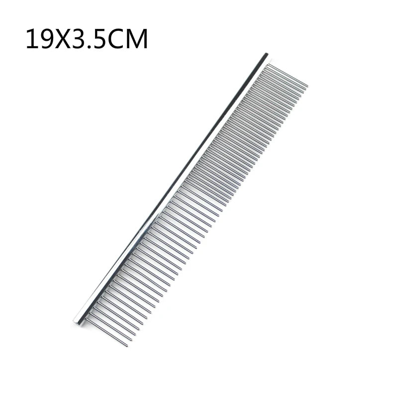 Stainless Steel Dog Comb Long Thick Hair Fur Removal Brush 16/19cm Pets Dog Cat Grooming Dematting Combs for Shaggy Dogs