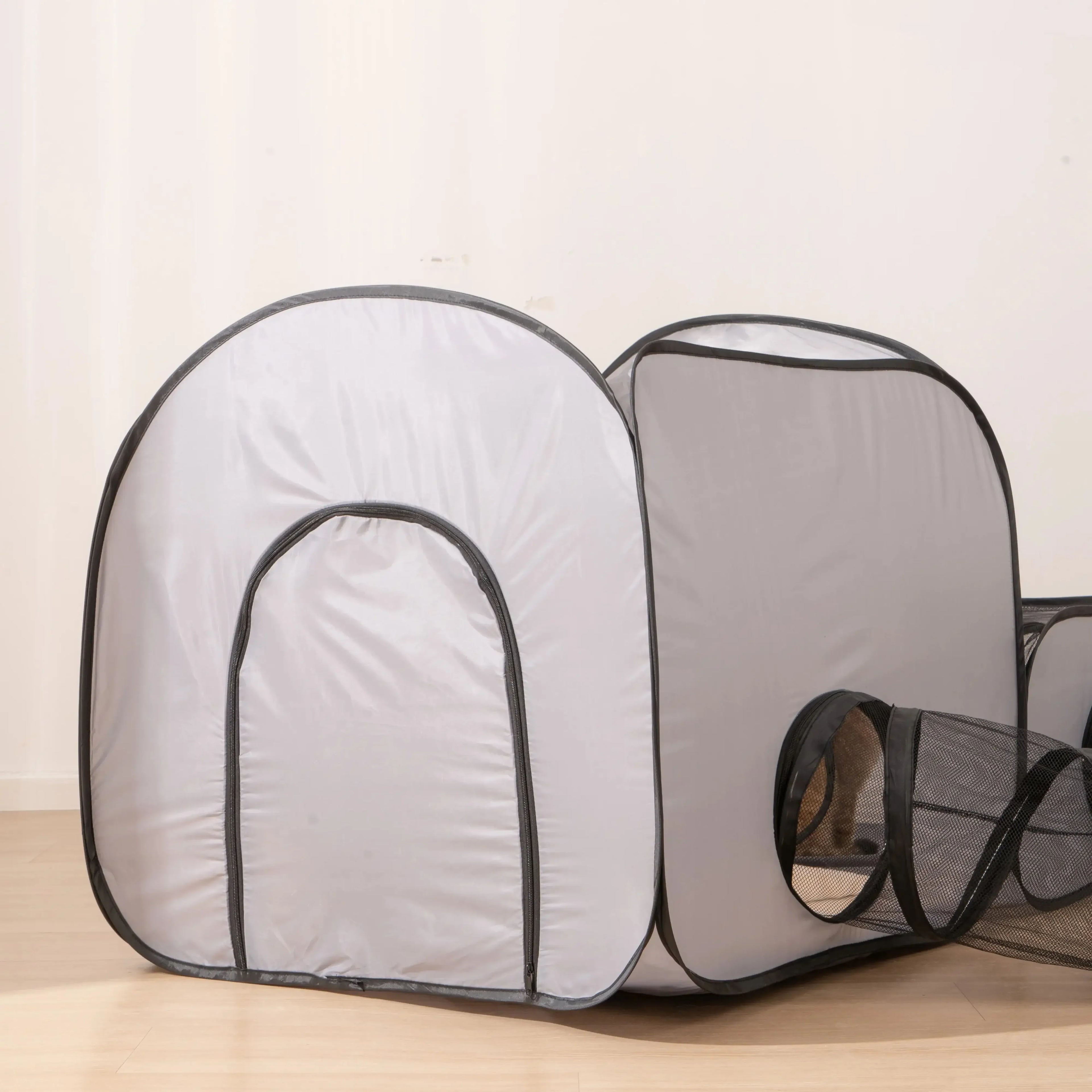 Foldable Square Pet Nest with Play Tunnel