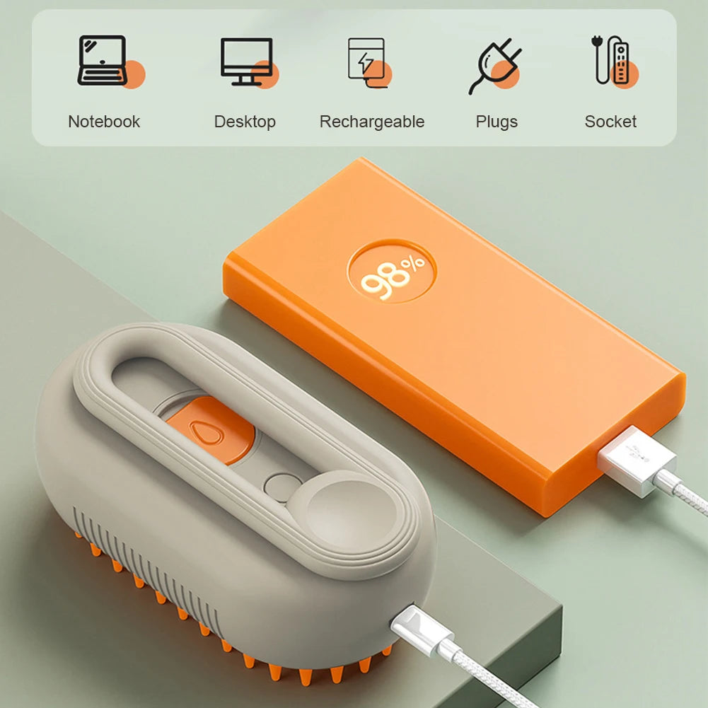 Steam Massage Brush 3 in 1 Electric USB Rechargeable