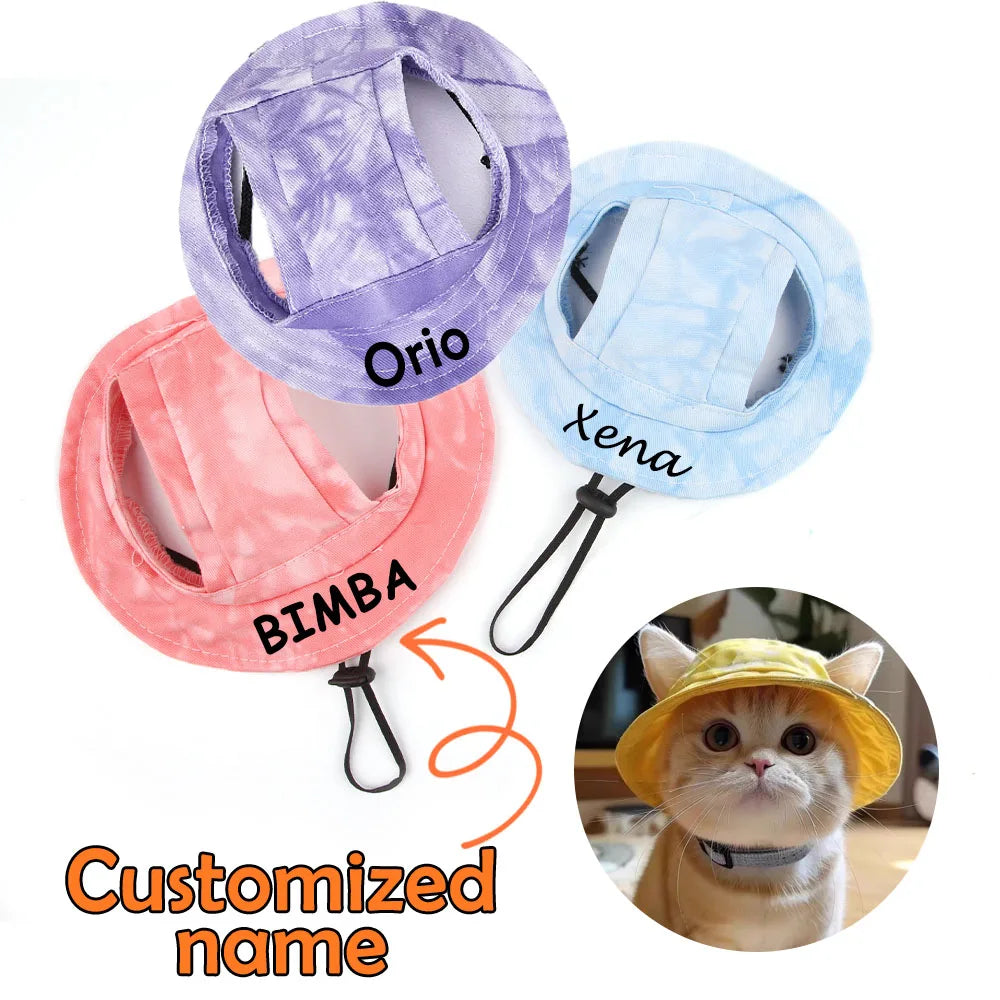 Pet Adjustable Sun Hat Personalized Name