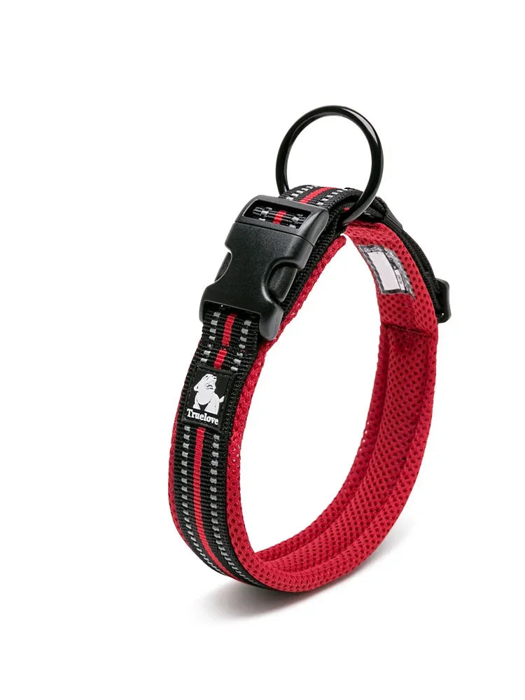 Pet Collar Nylon Adjustable Padded Soft Reflective Durable