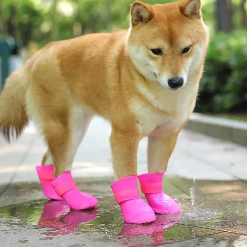 Pet 4Pcs Water Proof Rain Boots