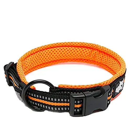 Pet Collar Nylon Adjustable Padded Soft Reflective Durable