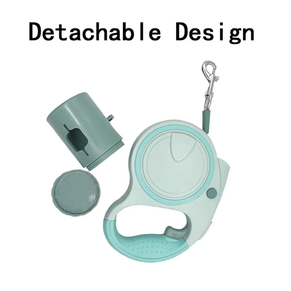Pet Leash With Led Lights, Garbage Bag and Retractable Strap
