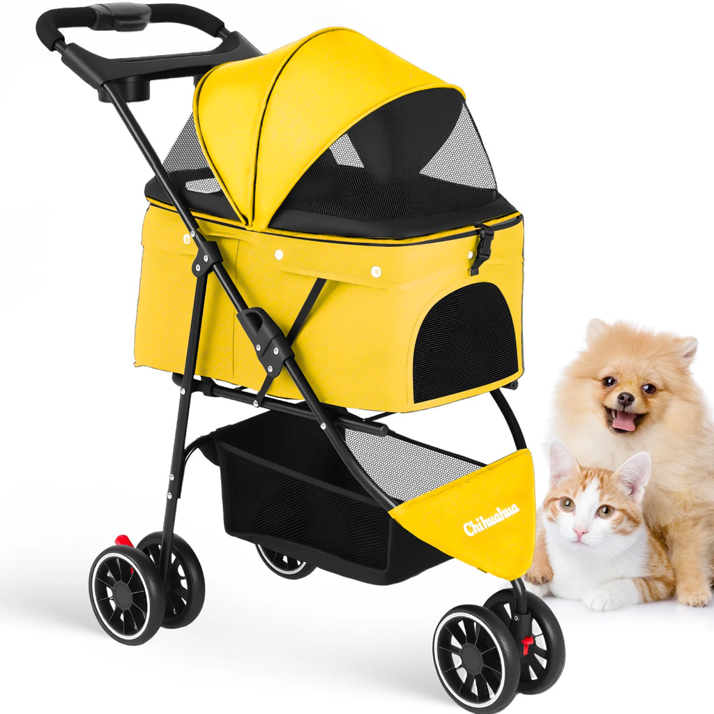 Pet Stroller For Small Medium Cats & Dogs