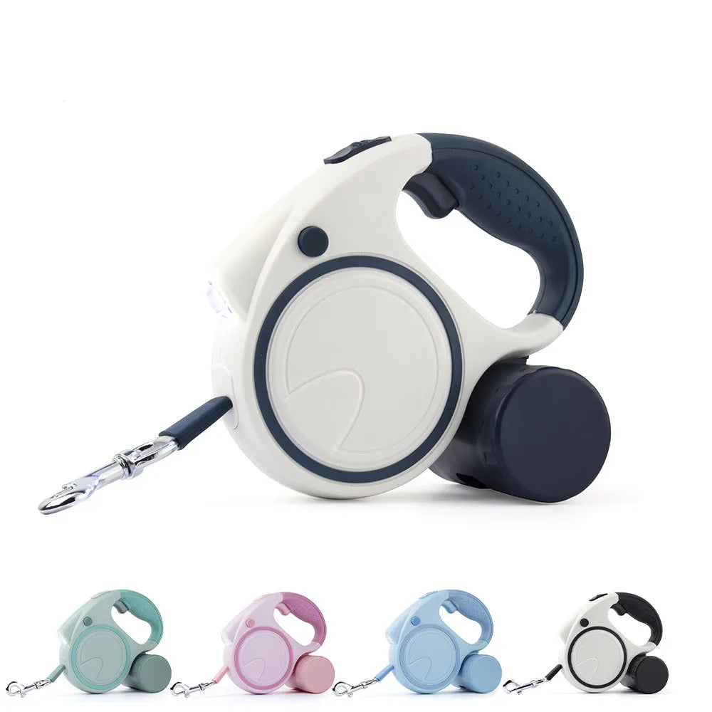 Pet Leash With Led Lights, Garbage Bag and Retractable Strap