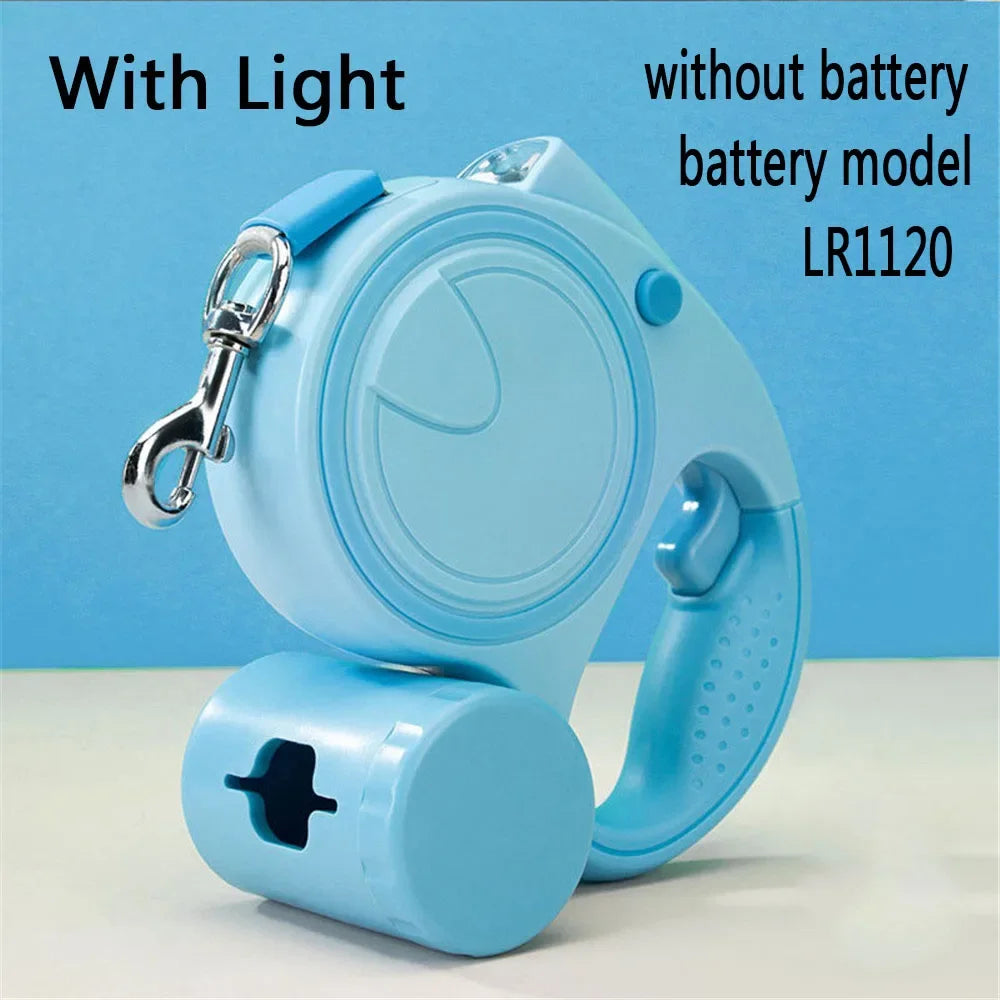 Pet Leash With Led Lights, Garbage Bag and Retractable Strap