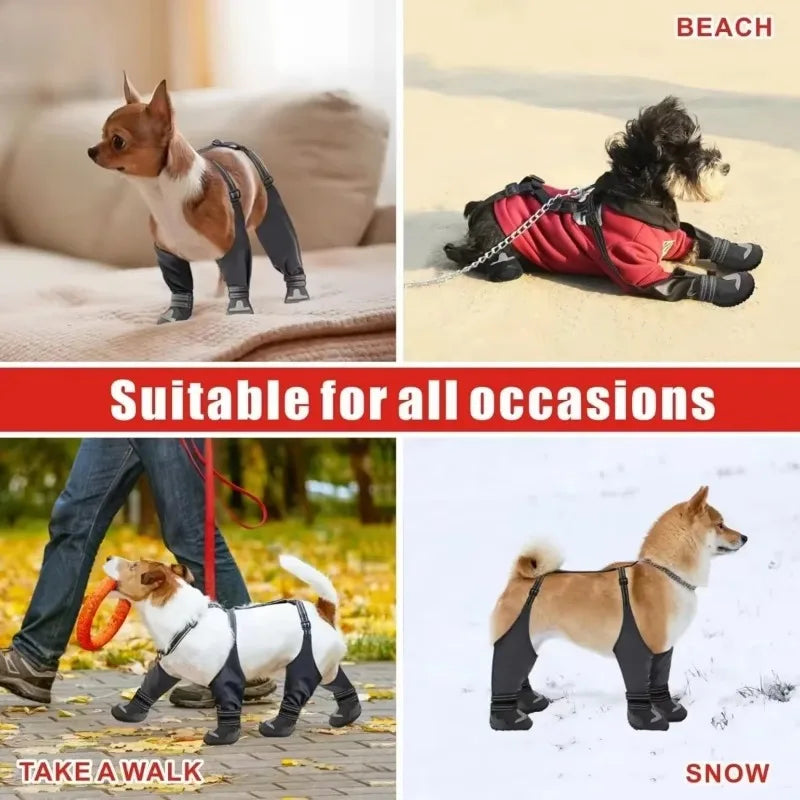 Pet Waterproof Suspender Boots for Tall Dogs