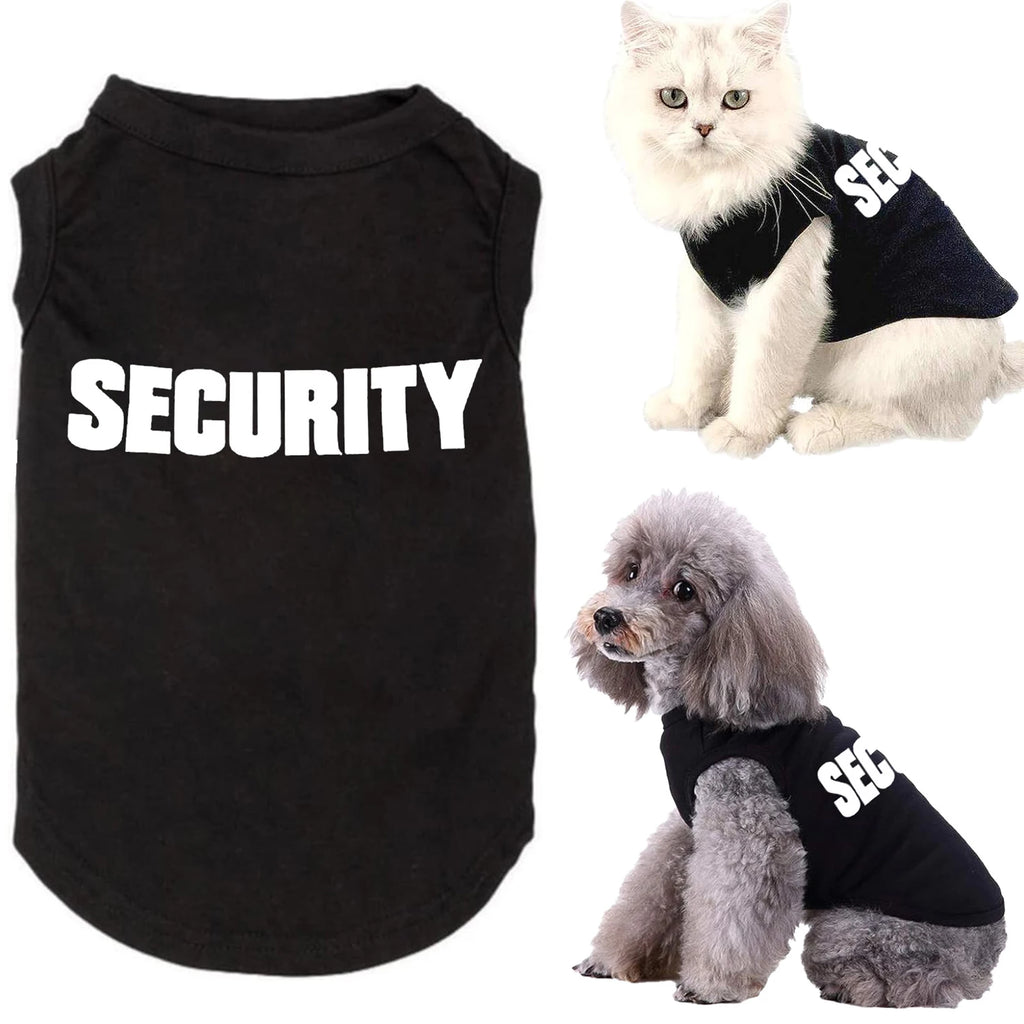 Pet T-shirt with the word Security on it