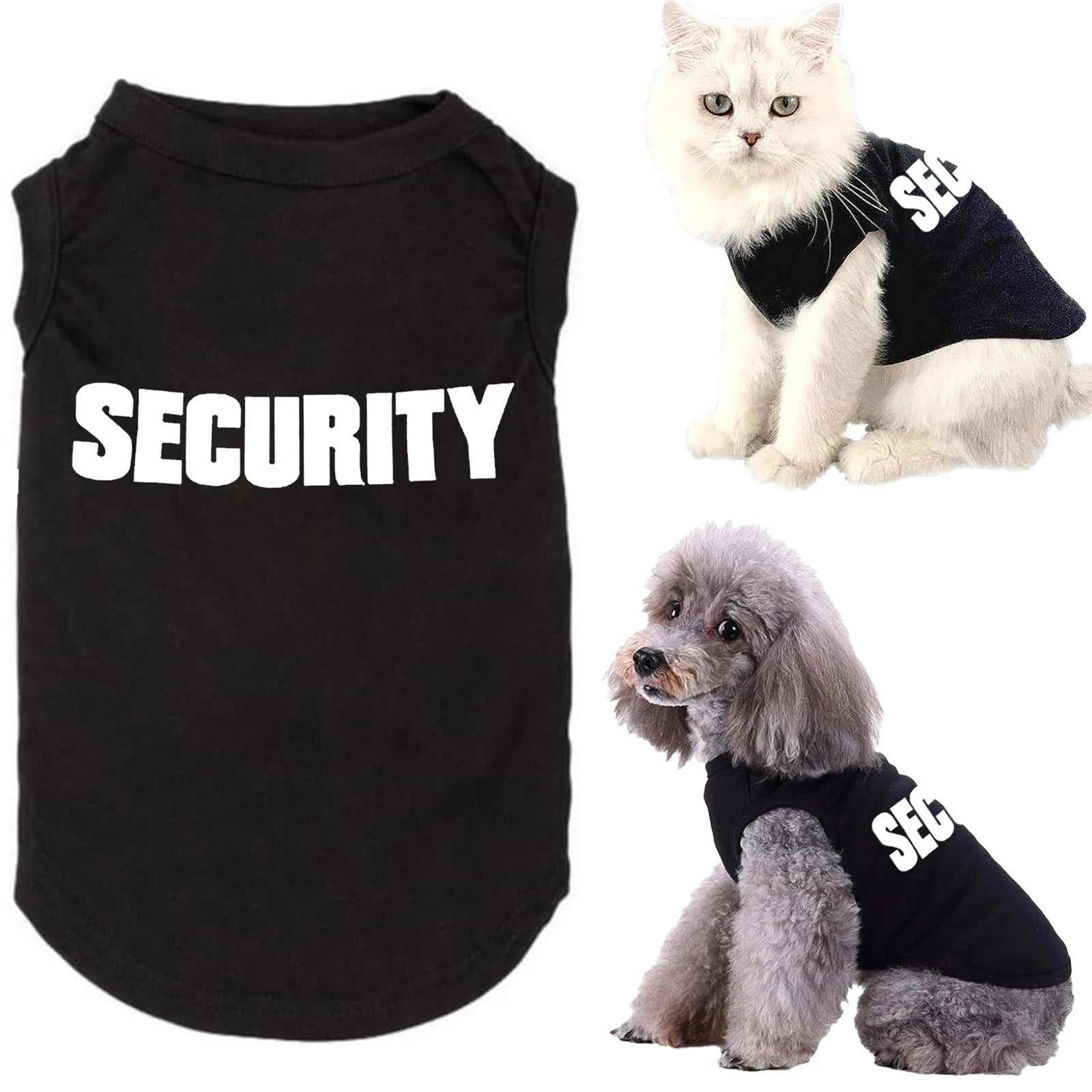 Pet T-shirt with the word Security on it