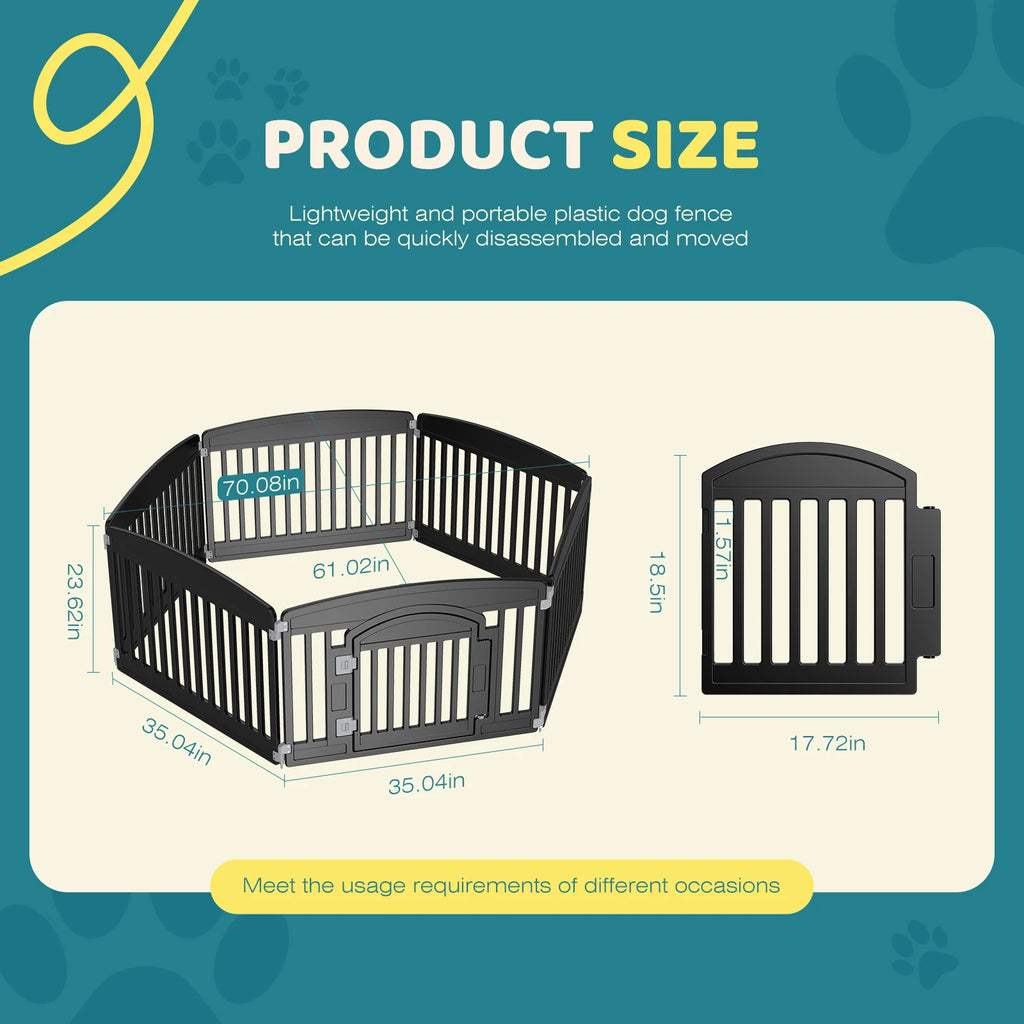 Pet Playpen 6 Panel 24IN Expandable Pen