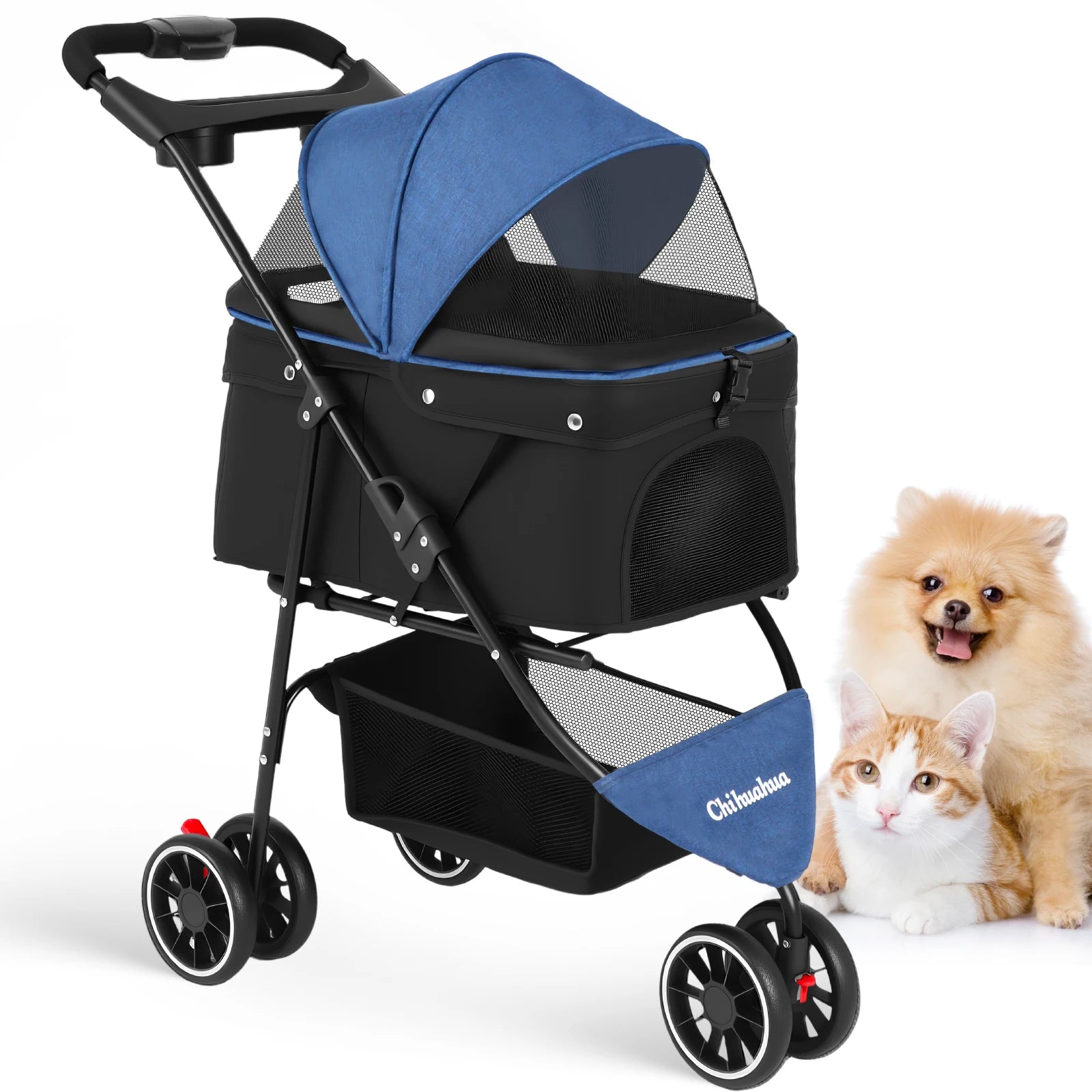 Pet Stroller For Small Medium Cats & Dogs