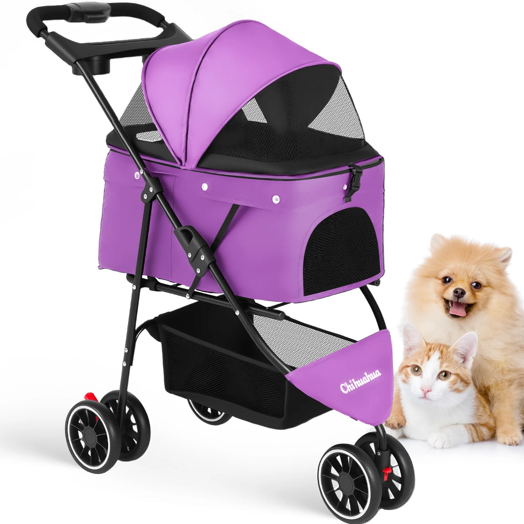 Pet Stroller For Small Medium Cats & Dogs