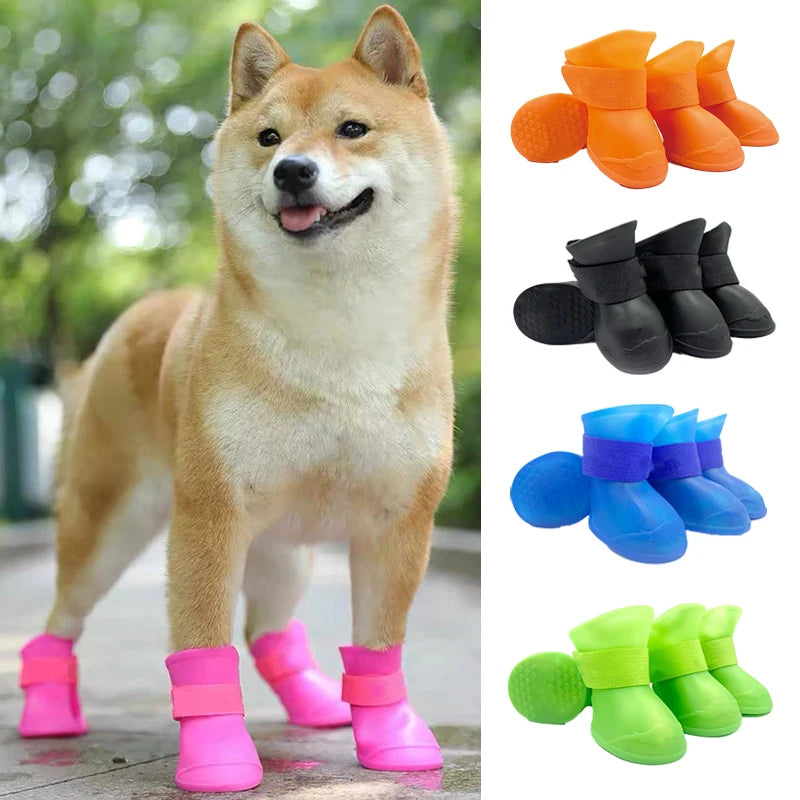 Pet 4Pcs Water Proof Rain Boots