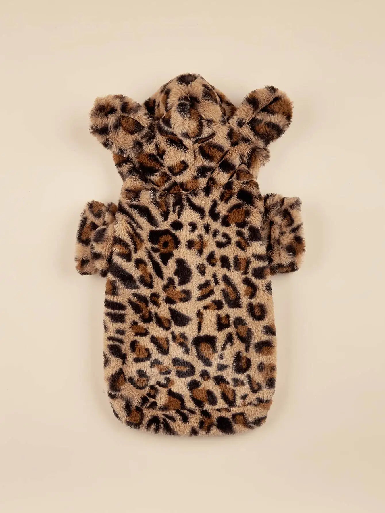 Pet Leopard Print Hooded Dog Outfit
