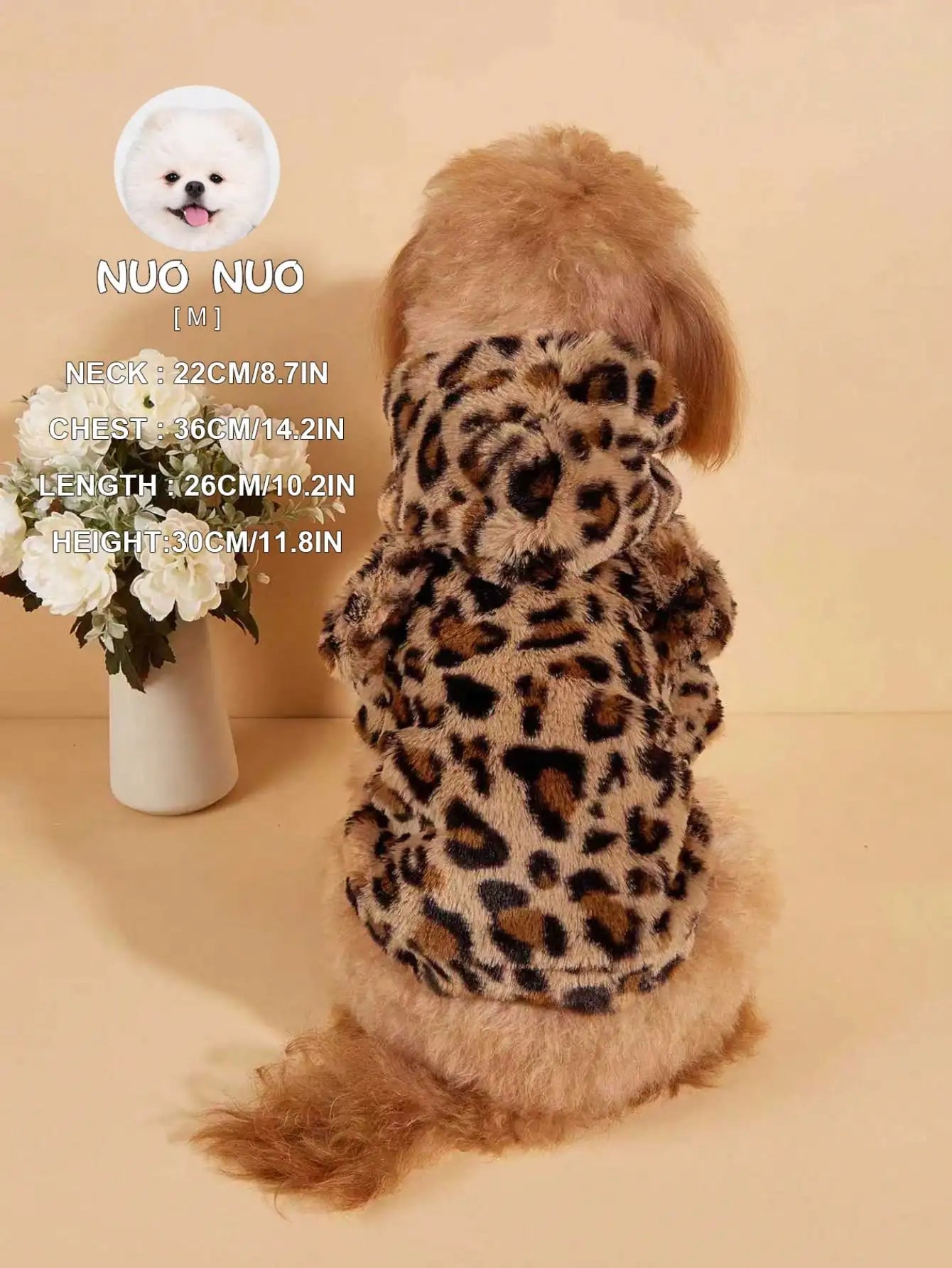 Pet Leopard Print Hooded Dog Outfit