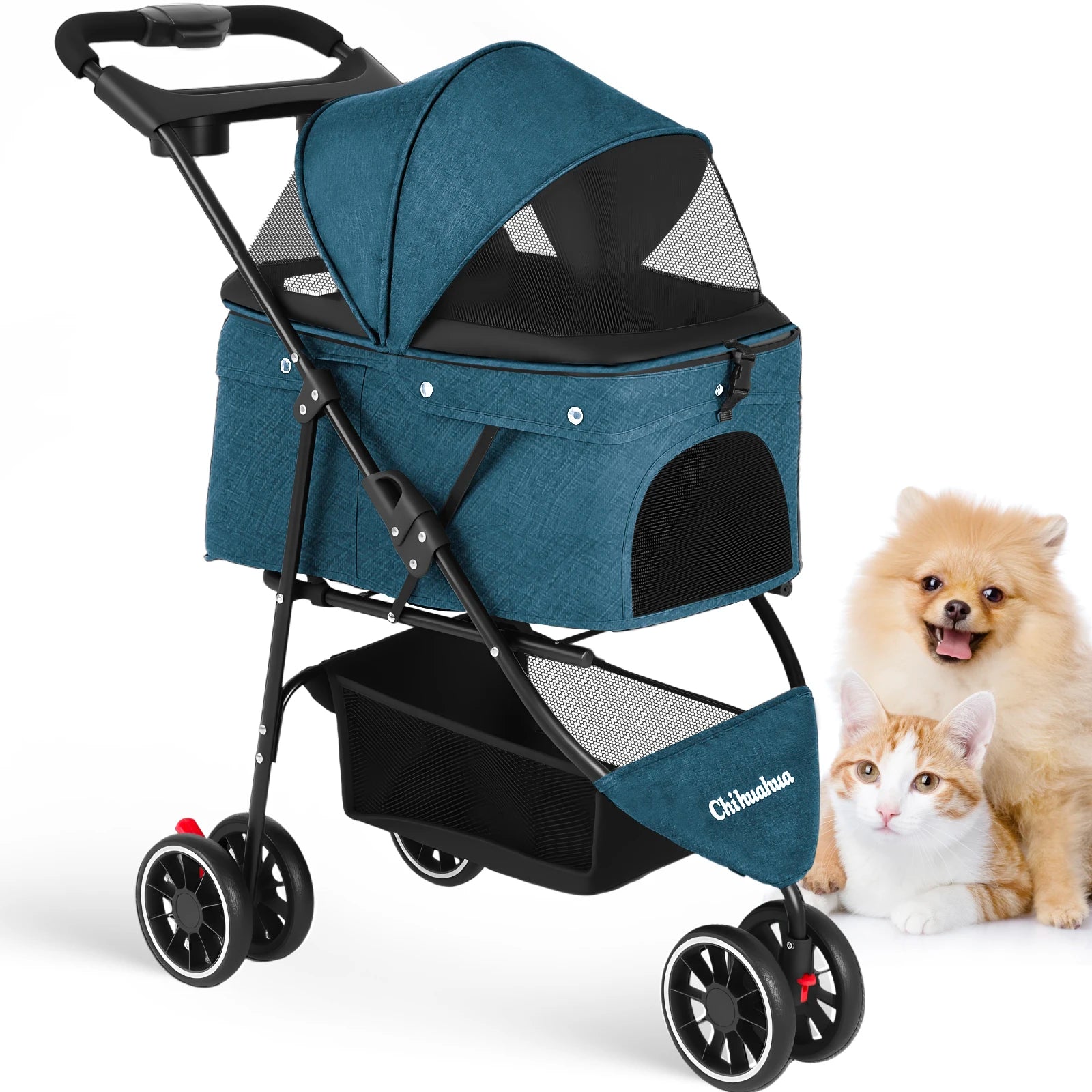 Pet Stroller For Small Medium Cats & Dogs