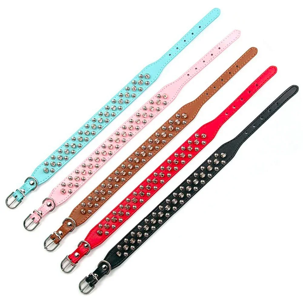 Pet Collar Leather Punk Rivet Spiked