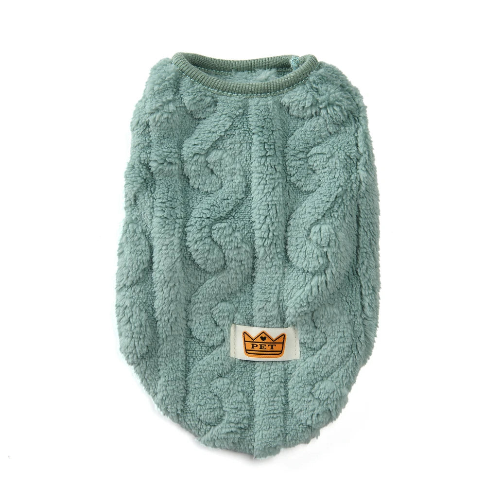 Winter Pet Clothes Warm Fleece Kitten Vest Coat For Small Cats Dogs Cozy Plush Solid Pullover Sleeveless Sweater Sphynx Costume