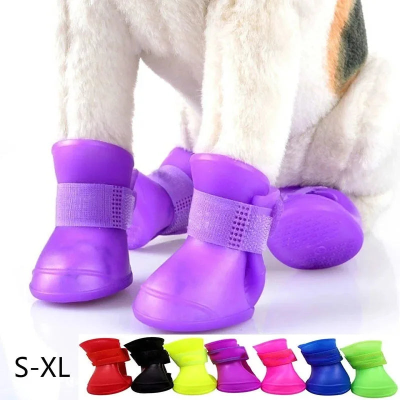 Pet 4Pcs Water Proof Rain Boots