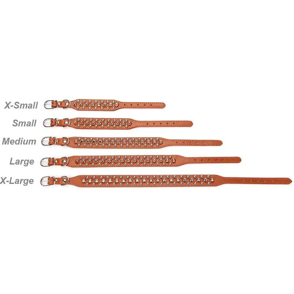 Pet Collar Leather Punk Rivet Spiked