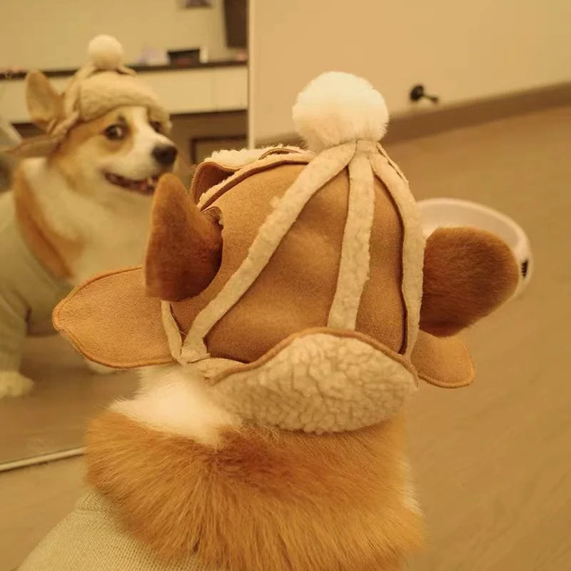 Pet Ear-popping adjustable Warm Hat