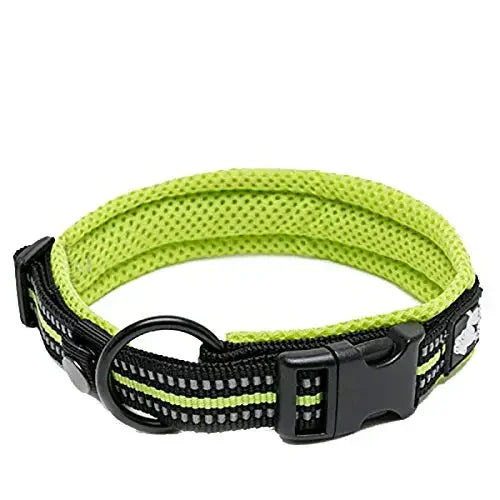 Pet Collar Nylon Adjustable Padded Soft Reflective Durable