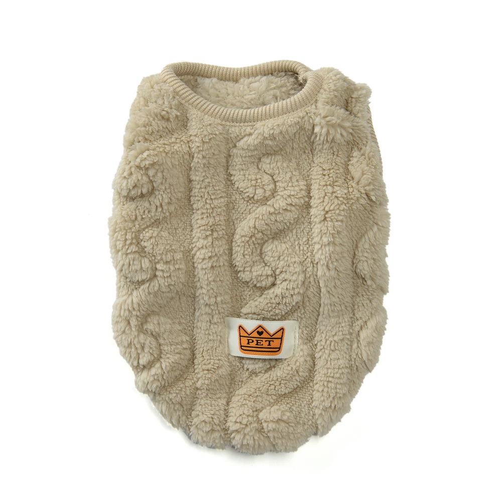 Winter Pet Clothes Warm Fleece Kitten Vest Coat For Small Cats Dogs Cozy Plush Solid Pullover Sleeveless Sweater Sphynx Costume