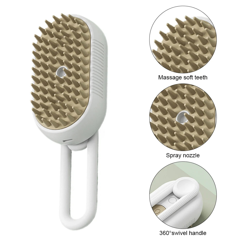 Steam Massage Brush 3 in 1 Electric USB Rechargeable