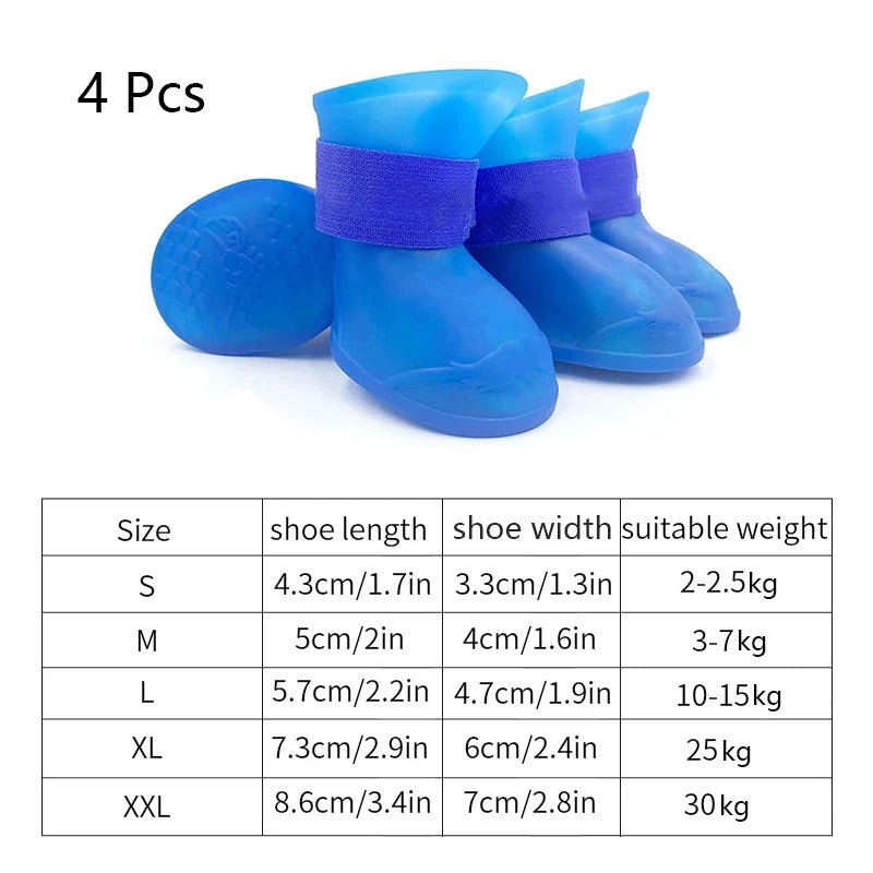 Pet 4Pcs Water Proof Rain Boots
