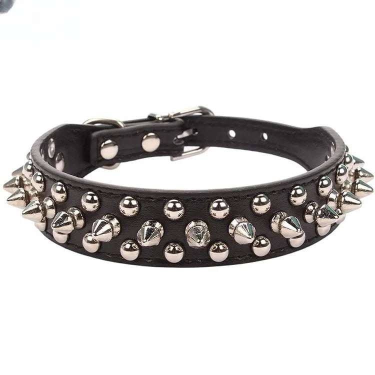 Pet Collar Leather Punk Rivet Spiked
