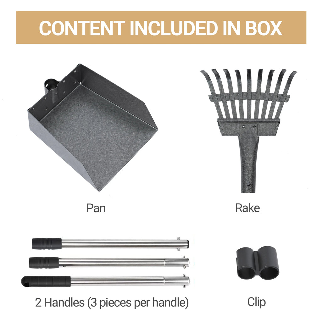 Pet Pooper Scooper, Tray and Rake Set