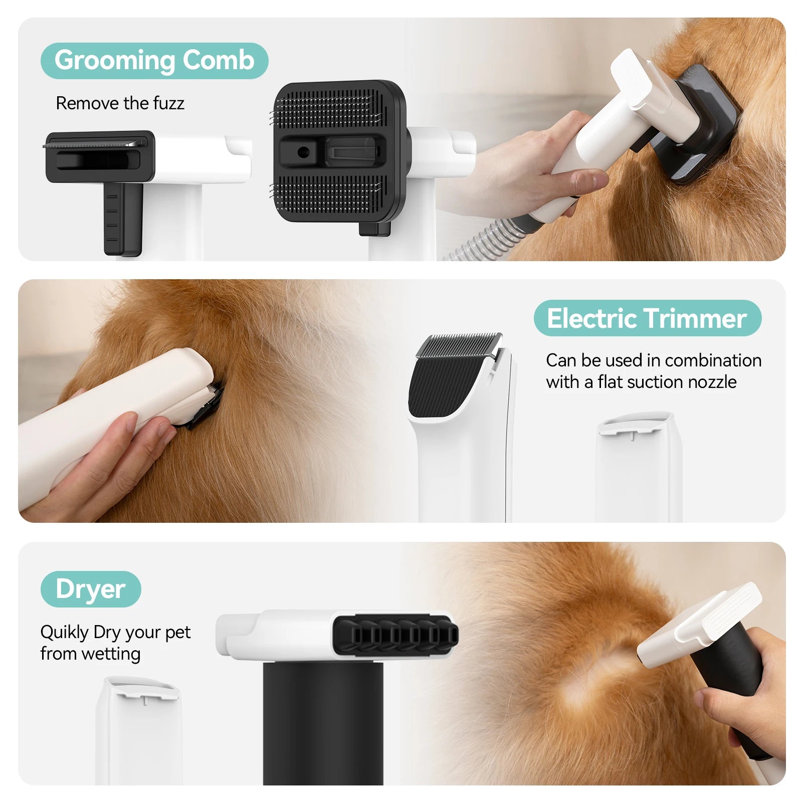 Pet Grooming, Vacuum Cleaner & Hair Dryer
