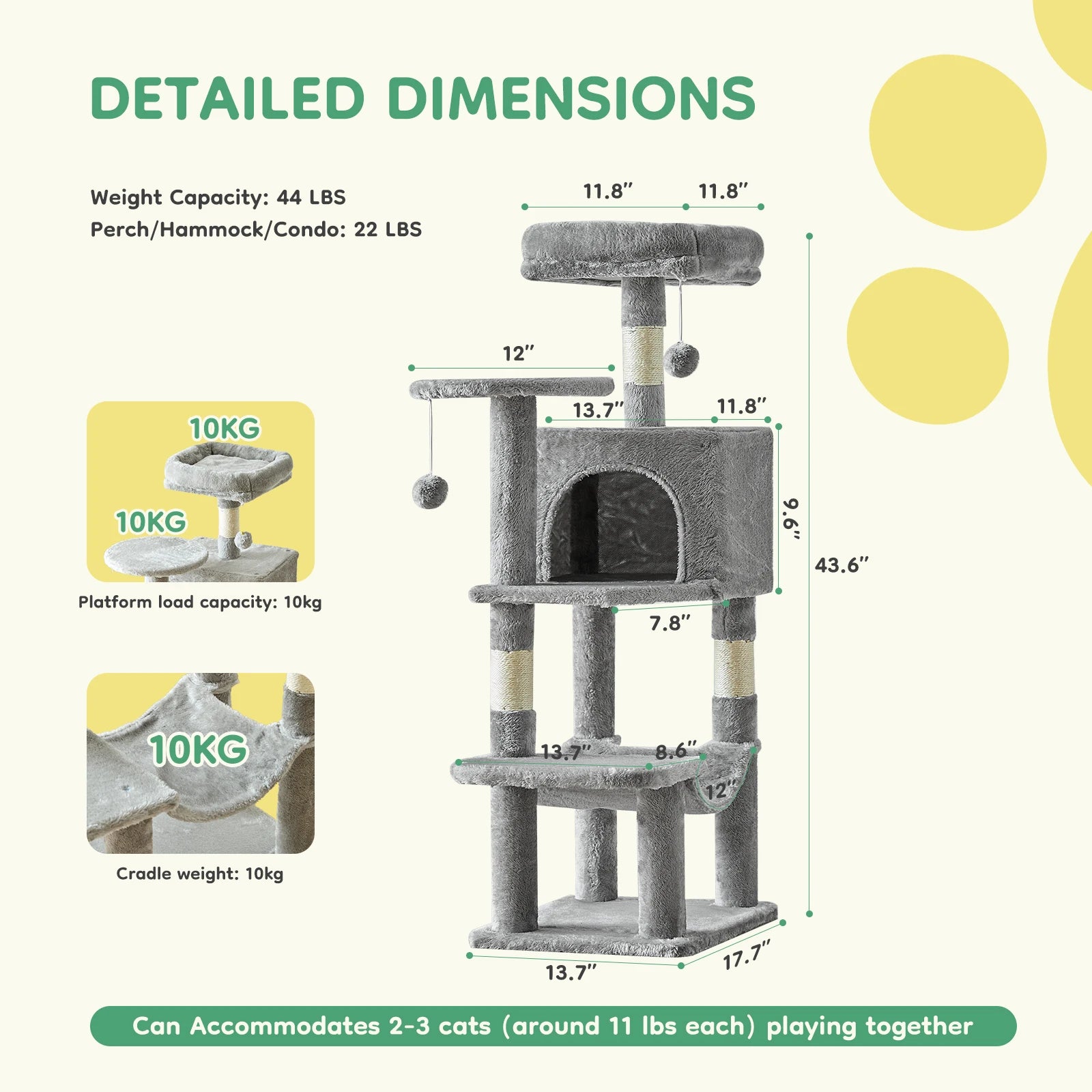 Cat Tree Tall Multi Climbing Tower