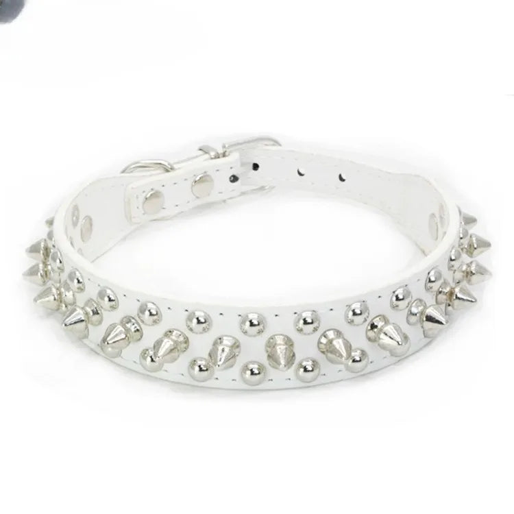 Pet Collar Leather Punk Rivet Spiked